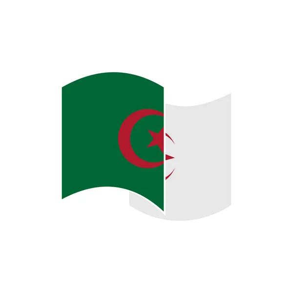 Ikona Vlajky Alžírska Nastavena Ikona Alžírsko Den Nezávislosti Nastaven Vektorový — Stockový vektor