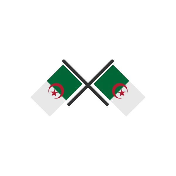 Argélia Bandeiras Ícone Definido Argélia Independência Dia Ícone Conjunto Vetor — Vetor de Stock