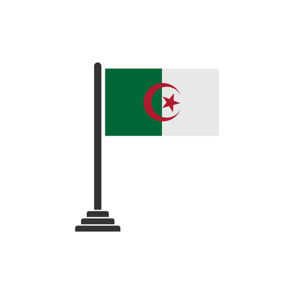 Cezayir Bayrak Simgesi Seti Cezayir Bağımsızlık Günü Simgesi Belirlendi — Stok Vektör