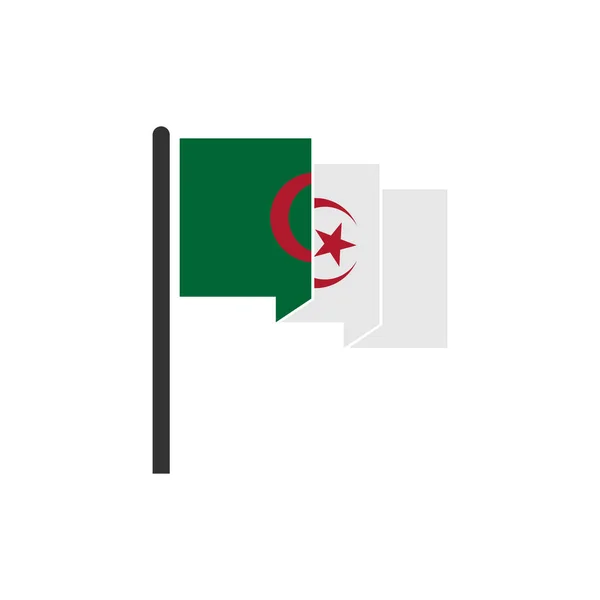 Αλγερία Σημαίες Εικονίδιο Που Αλγερία Ημέρα Ανεξαρτησίας Εικονίδιο Που Διάνυσμα — Διανυσματικό Αρχείο