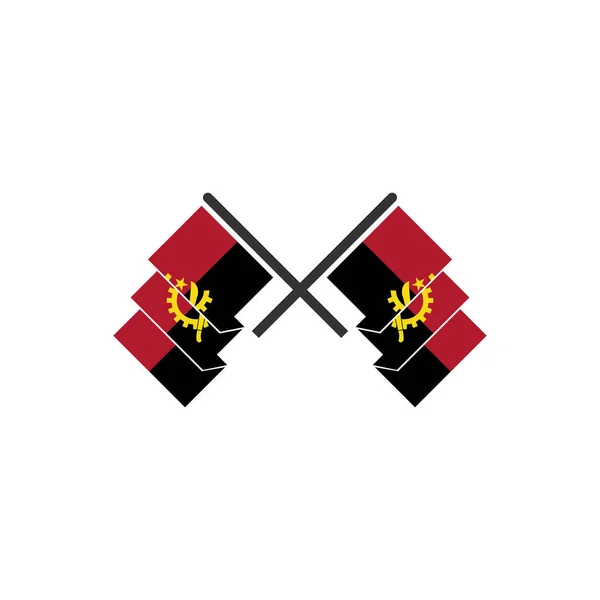 Angola Flagi Zestaw Ikon Angola Dzień Niepodległości Ikona Zestaw Znak — Wektor stockowy