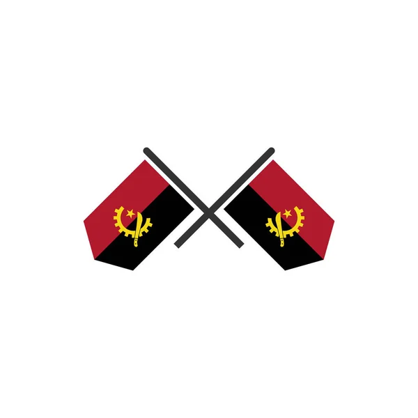 Angola Flagi Zestaw Ikon Angola Dzień Niepodległości Ikona Zestaw Znak — Wektor stockowy