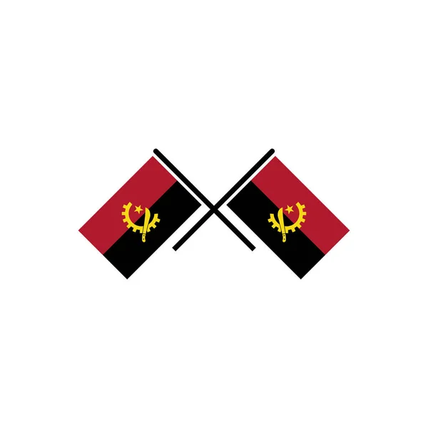 Ангола Прапори Ікони Set Ангола День Незалежності — стоковий вектор