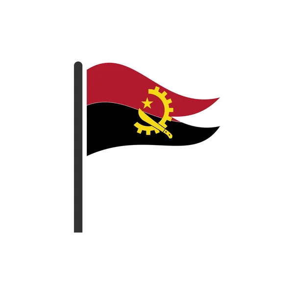 Angola Flaggen Symbol Gesetzt Angola Unabhängigkeitstag Symbol Gesetzt Vektor Zeichen — Stockvektor