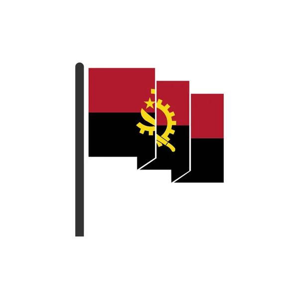 Angola Steaguri Icon Set Angola Ziua Independenței Pictograma Set Simbol — Vector de stoc