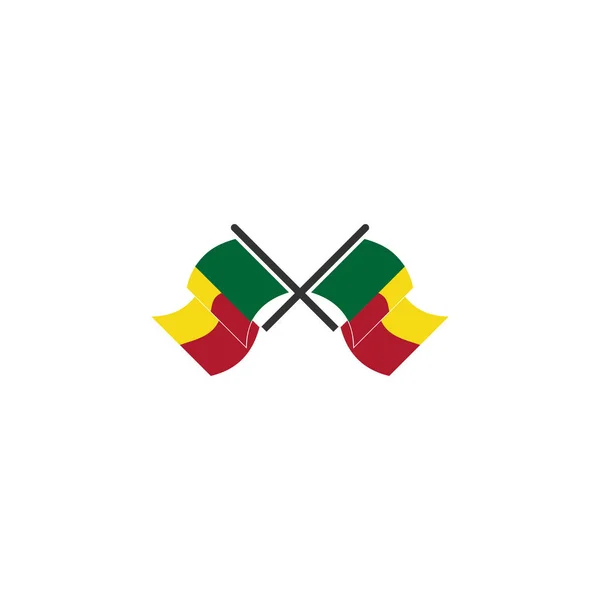 Benin Σημαίες Εικονίδιο Που Benin Ημέρα Ανεξαρτησίας Εικονίδιο Που Διανυσματικό — Διανυσματικό Αρχείο