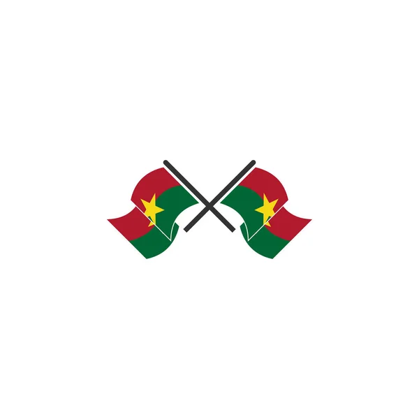 Буркина Фасо Флаги Иконка Набор Буркина Фасо День Независимости Иконка — стоковый вектор
