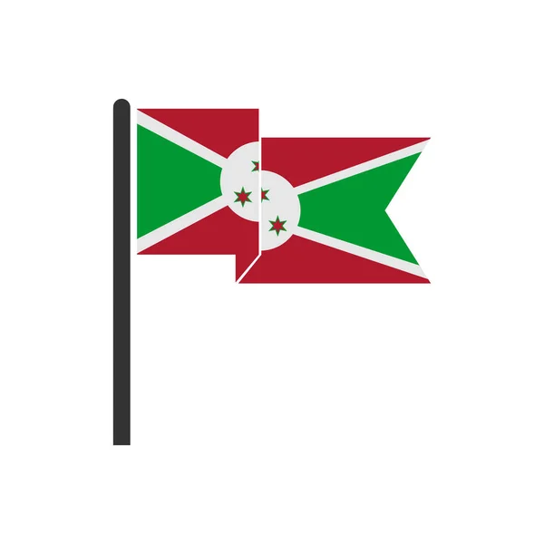 Ikona Praporků Burundi Nastavena Ikona Burundi Den Nezávislosti Nastavena Vektorový — Stockový vektor
