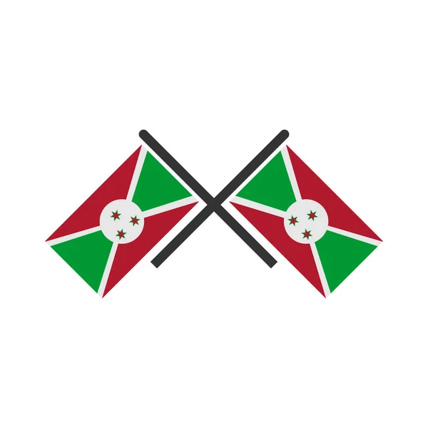 Burundi Bayrak Simgesi Seti Burundi Bağımsızlık Günü Simgesi Vektör Işareti — Stok Vektör