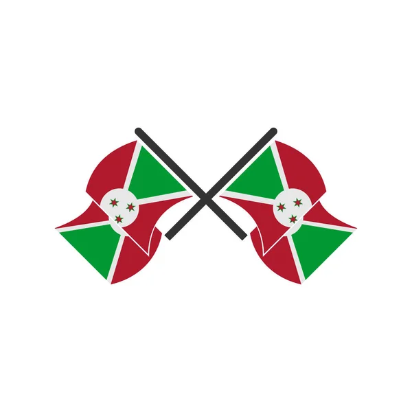 Burundi Flaggen Icon Set Burundi Unabhängigkeitstag Icon Set Vektor Zeichen — Stockvektor