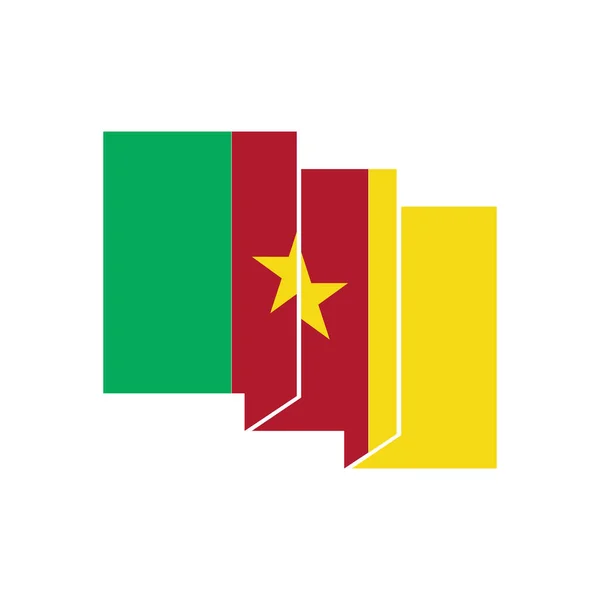 Camerun Bandiere Icona Set Camerun Indipendenza Giorno Icona Set Vettoriale — Vettoriale Stock