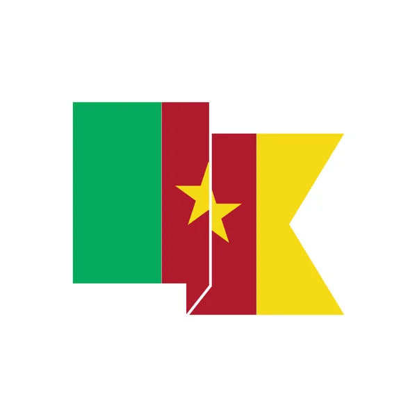 Conjunto Ícones Bandeiras Dos Camarões Ícone Dia Independência Dos Camarões — Vetor de Stock