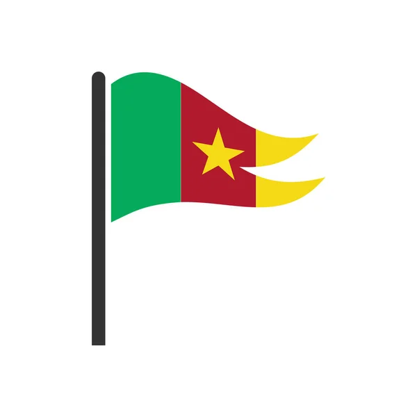 Набор Иконок Флагами Камеруна Символ Дня Независимости Камеруна — стоковый вектор