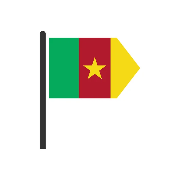 Drapeaux Cameroun Ensemble Icônes Icône Jour Indépendance Cameroun Ensemble Vectoriel — Image vectorielle