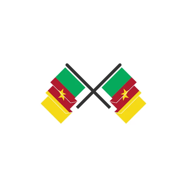 Camerún Banderas Icono Conjunto Camerún Día Independencia Icono Conjunto Vector — Archivo Imágenes Vectoriales