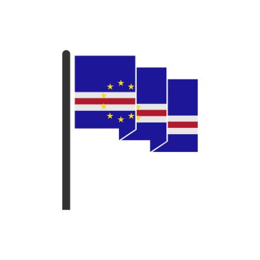 Cape verde bayrak simgesi seti, Cape verde bağımsızlık günü simgesi vektör işareti belirle