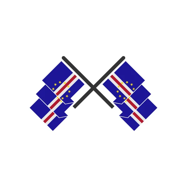 Прапори Мису Верде Ікона Встановлена День Незалежності Кабо Верде Ікона — стоковий вектор