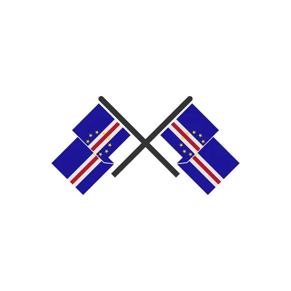 Conjunto Ícones Bandeiras Cabo Verde Ícone Dia Independência Cabo Verde —  Vetores de Stock