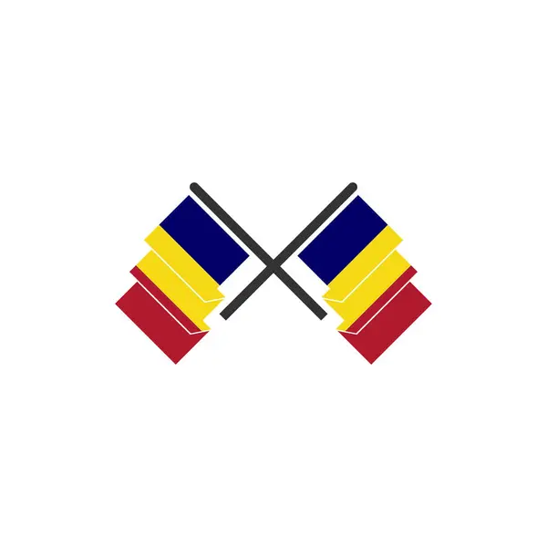 Ikon Bendera Chad Ditetapkan Ikon Hari Kemerdekaan Chad Set Simbol - Stok Vektor