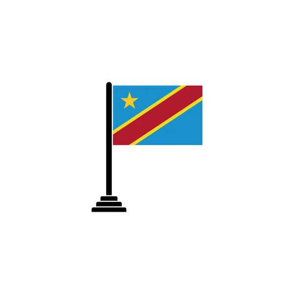 Kongói Zászlók Ikon Készlet Kongói Függetlenségi Nap Ikon Set Vektor — Stock Vector