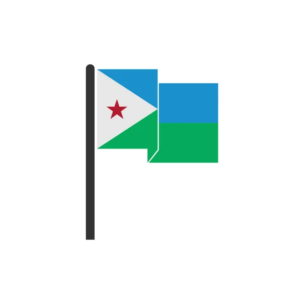 Σημαίες Τζιμπουτί Σύνολο Εικονιδίων Djibouti Σύμβολο Σύμβολο Σύμβολο Ημέρας Ανεξαρτησίας — Διανυσματικό Αρχείο