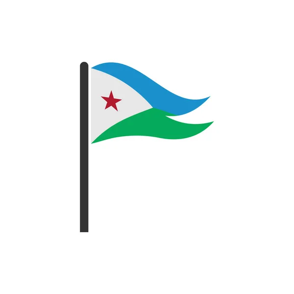 Σημαίες Τζιμπουτί Σύνολο Εικονιδίων Djibouti Σύμβολο Σύμβολο Σύμβολο Ημέρας Ανεξαρτησίας — Διανυσματικό Αρχείο