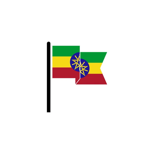 Etiopía Banderas Icono Conjunto Etiopía Independencia Día Icn Set Vector — Vector de stock