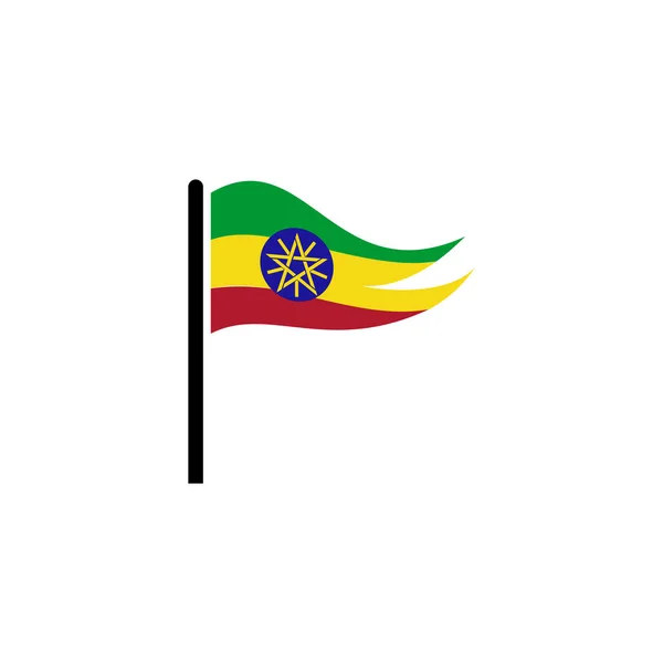 Etiopía Banderas Icono Conjunto Etiopía Independencia Día Icn Set Vector — Vector de stock