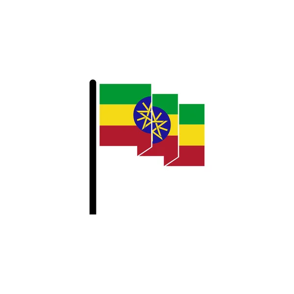 Etiopie Vlajky Ikona Nastavena Etiopie Den Nezávislosti Icn Nastavit Vektorový — Stockový vektor