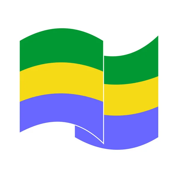 Gabon Flaggor Ikon Set Gabon Självständighet Dag Ikon Uppsättning Vektor — Stock vektor