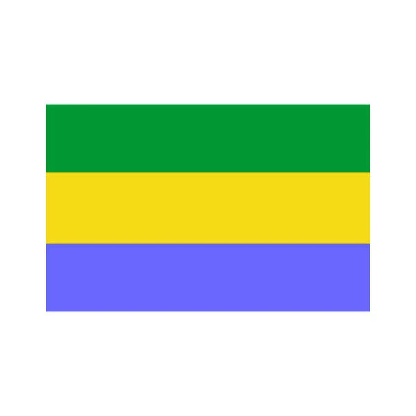 Gabon Flagi Zestaw Ikon Gabon Dzień Niezależności Ikona Zestaw Znak — Wektor stockowy