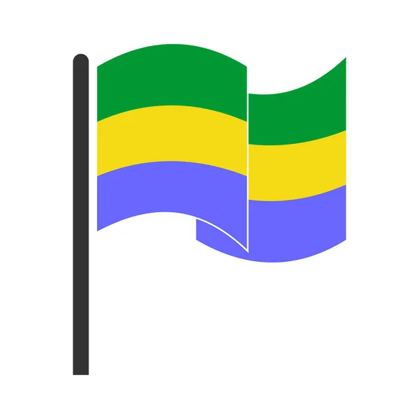 Набор Значков Флагов Габона Символ Дня Независимости Габона Набор Векторных — стоковый вектор