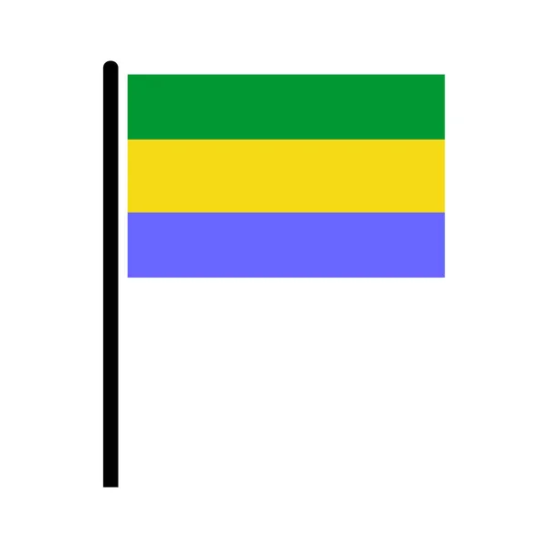 Набор Значков Флагов Габона Символ Дня Независимости Габона Набор Векторных — стоковый вектор