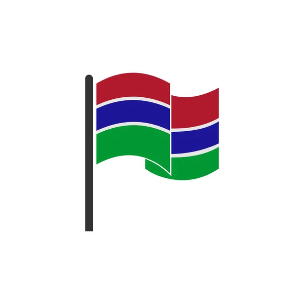 Gambia Zászlók Ikon Készlet Gambia Függetlenségi Nap Ikon Beállított Vektor — Stock Vector