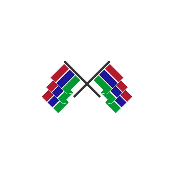 Zestaw Ikon Flag Gambii Ikona Dnia Niepodległości Gambii — Wektor stockowy