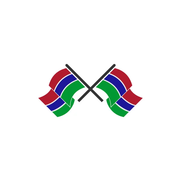 Gambia Banderas Icono Conjunto Gambia Independencia Día Icono Conjunto Vector — Archivo Imágenes Vectoriales