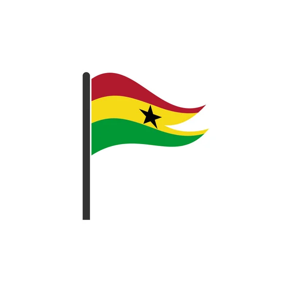 Γκάνα Σημαίες Εικονίδιο Που Γκάνα Ημέρα Ανεξαρτησίας Εικονίδιο Που Διάνυσμα — Διανυσματικό Αρχείο