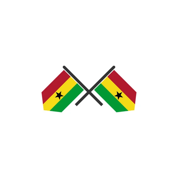 Zestaw Ikon Flag Ghany Ikona Dnia Niepodległości Ghany — Wektor stockowy