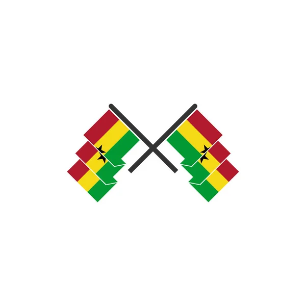 Ensemble Icônes Des Drapeaux Ghana Ensemble Icônes Jour Indépendance Ghana — Image vectorielle