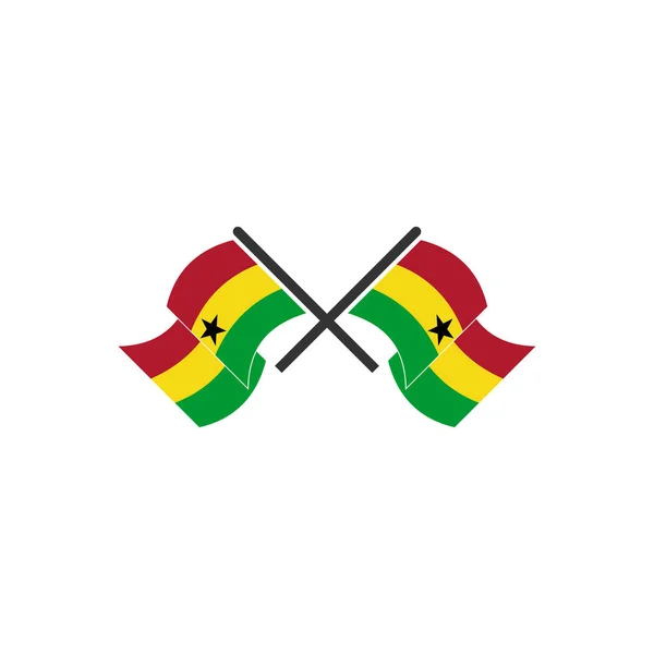Gana Bayrak Simgesi Seti Gana Bağımsızlık Günü Simgesi Vektör Işareti — Stok Vektör