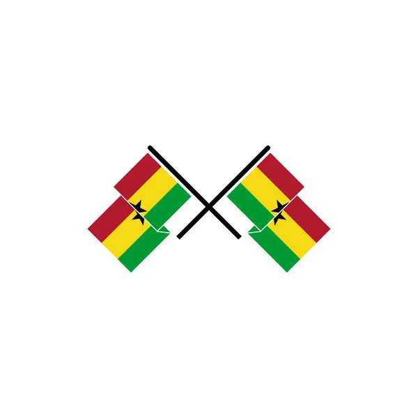 Ghana Banderas Icono Conjunto Ghana Día Independencia Icono Conjunto Vector — Archivo Imágenes Vectoriales