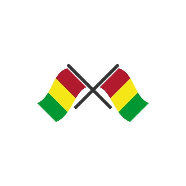 Guinea Vlajky Sada Guinea Den Nezávislosti Ikona Nastavit Vektorové Znaménko — Stockový vektor