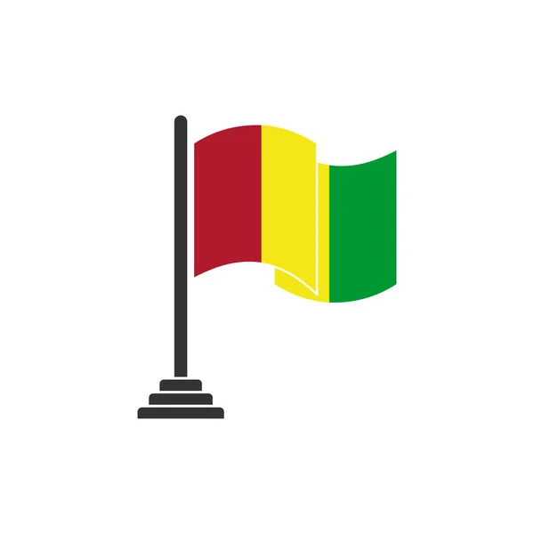 Guinea Flag Icon Set Guinea Indipendenza Day Icon Set Vector — Vettoriale Stock