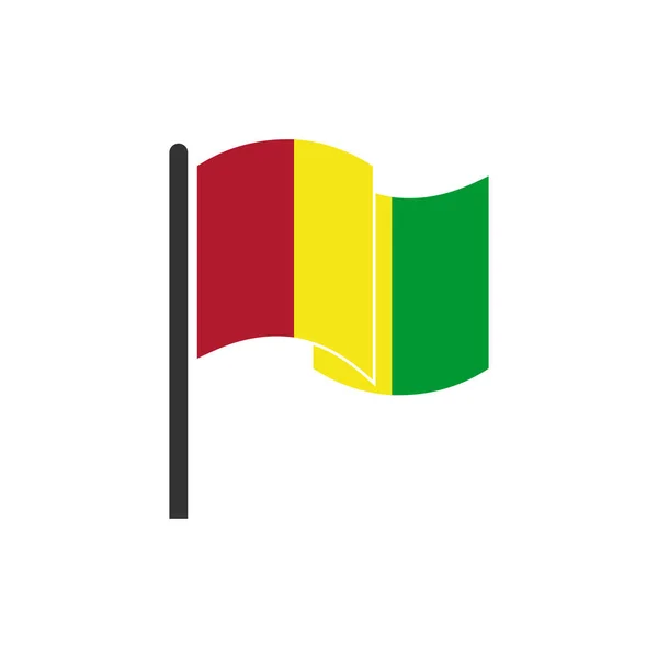Zestaw Ikon Flagi Gwinei Ikona Dnia Niepodległości Gwinei — Wektor stockowy