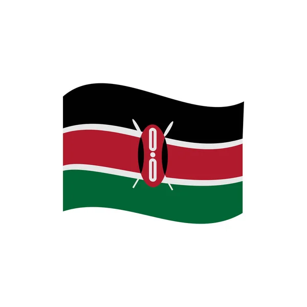 Keňská Vlajka Ikona Nastavena Keňská Ikona Den Nezávislosti Nastaven Vektorový — Stockový vektor