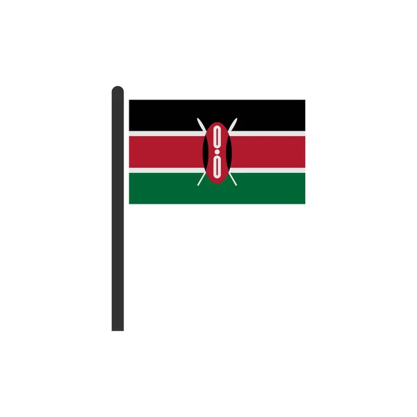 Keňská Vlajka Ikona Nastavena Keňská Ikona Den Nezávislosti Nastaven Vektorový — Stockový vektor