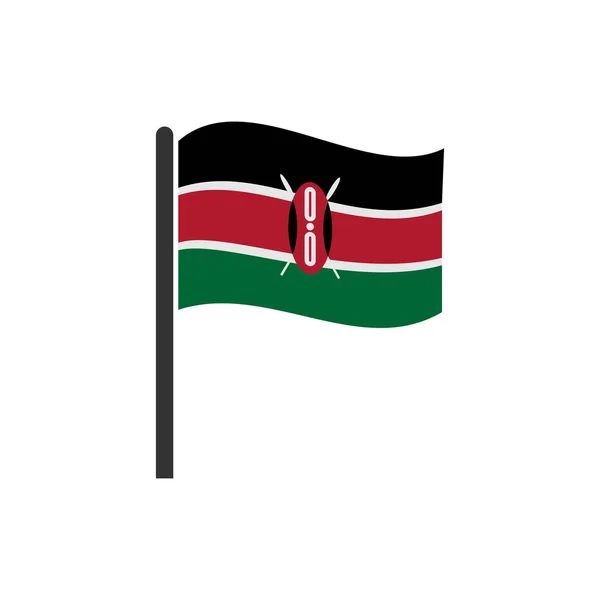 Kenya Bayrak Simgesi Seti Kenya Bağımsızlık Günü Simgesi Vektör Işareti — Stok Vektör