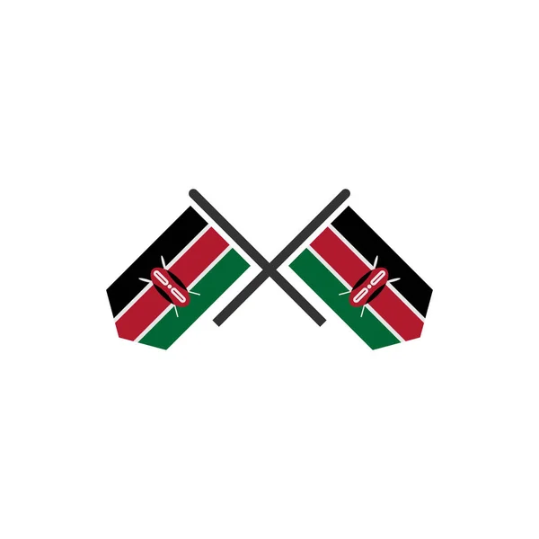 Кения Флаги Набор Значков Кения День Независимости Значок Набор Векторных — стоковый вектор