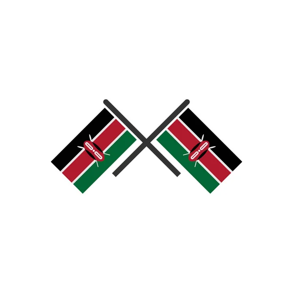 Кения Флаги Набор Значков Кения День Независимости Значок Набор Векторных — стоковый вектор
