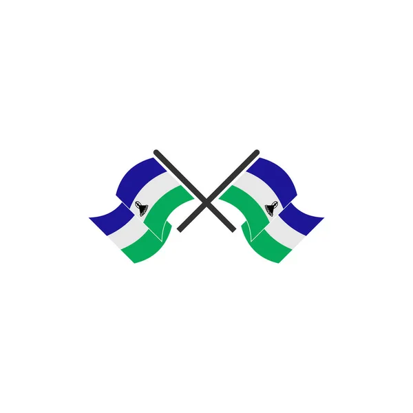 Set Ikon Bendera Lesotho Ikon Hari Kemerdekaan Lesotho Set Simbol - Stok Vektor